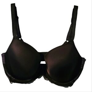 Wacoal Black Lace Affair Contour Underwire Support Bra 32DDD Shapewear Romantic